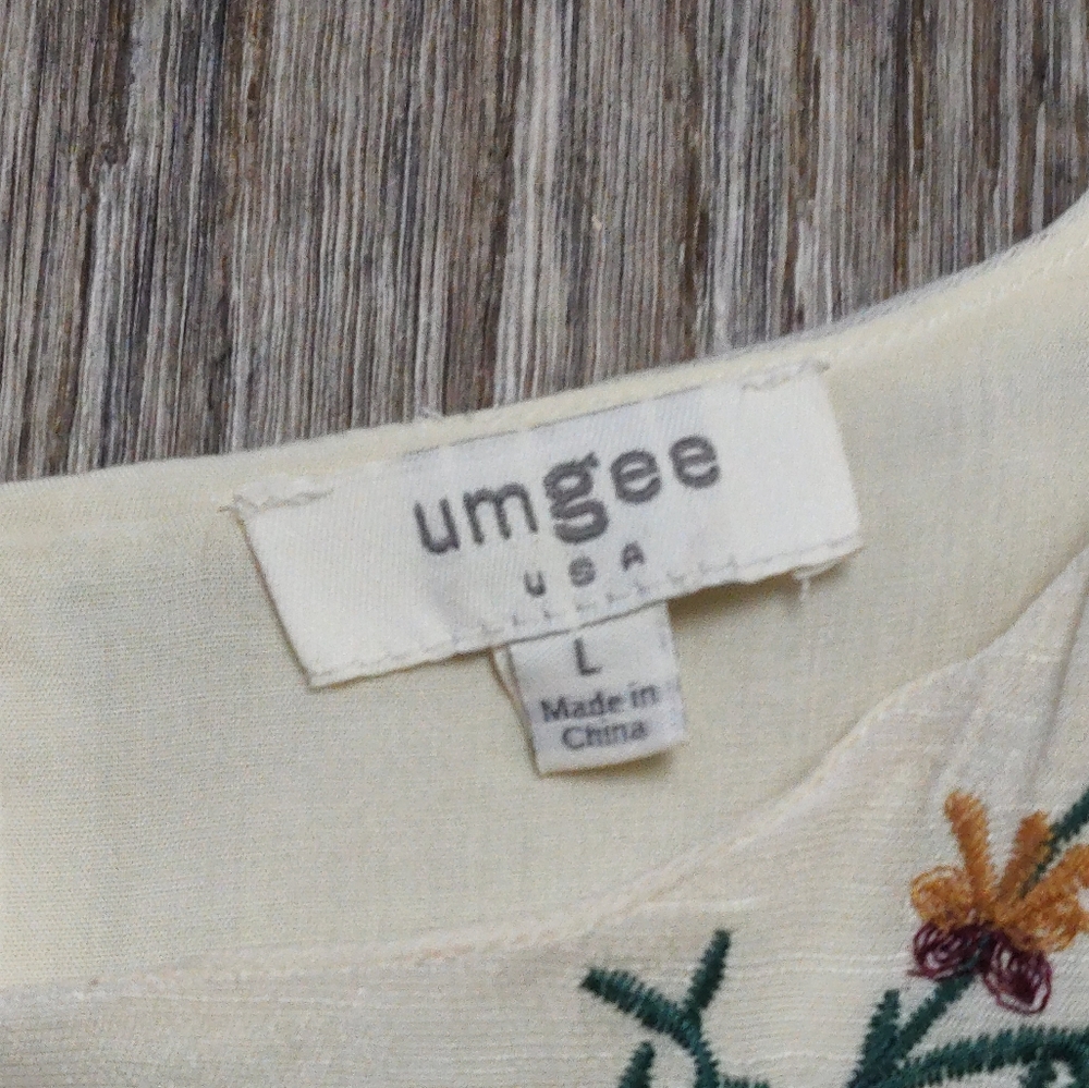 Umgee floral embroidered Bohemian swing top USA Women's size L - Picture 10 of 14